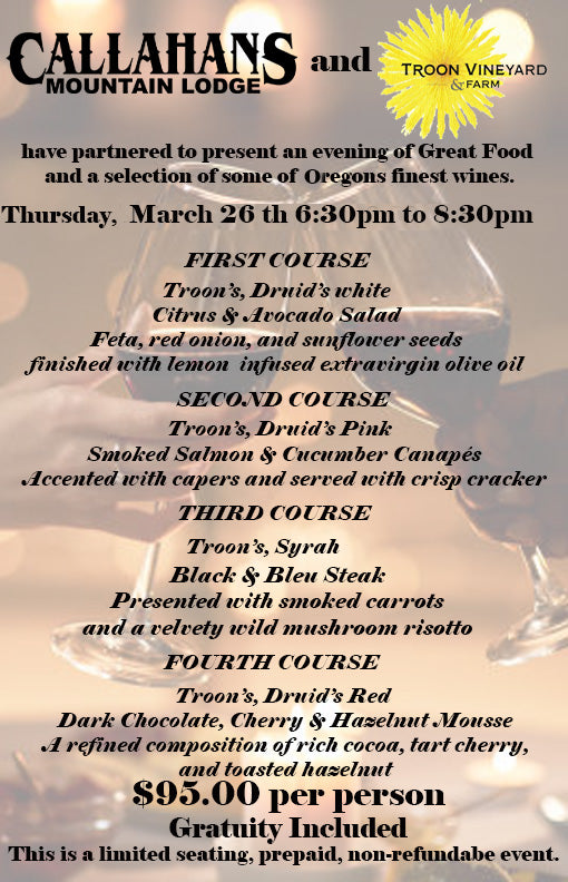 Wine pairing menu